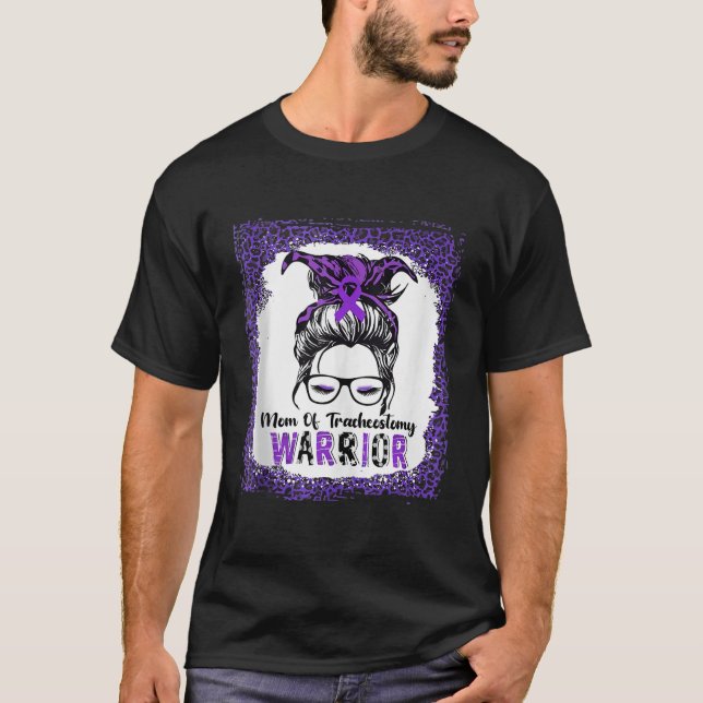 T-shirt Maman De Tracheostomy Guerrier Purple Ribbon Lauré (Devant)