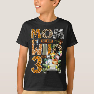 T-shirt Maman de trois sauvageons pour les 3 ans d'un garç