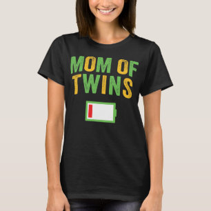 T-shirt Maman de Twins Anniversaire de fête Batterie basse