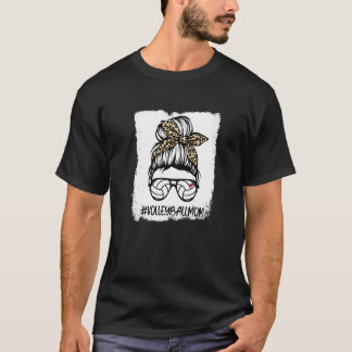 T-shirt Maman de volley-ball décolorée Vie de léopard Foui