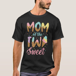T-shirt Maman des deux douces fille d'anniversaire Louveur