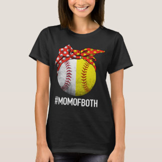 T-shirt Maman Des Deux Femmes Baseball Maman Softball Mama