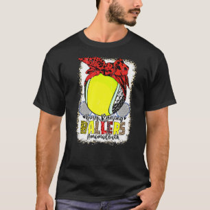 T-shirt Maman Des Deux Golf Tennis Busy Raising Ballers Ma