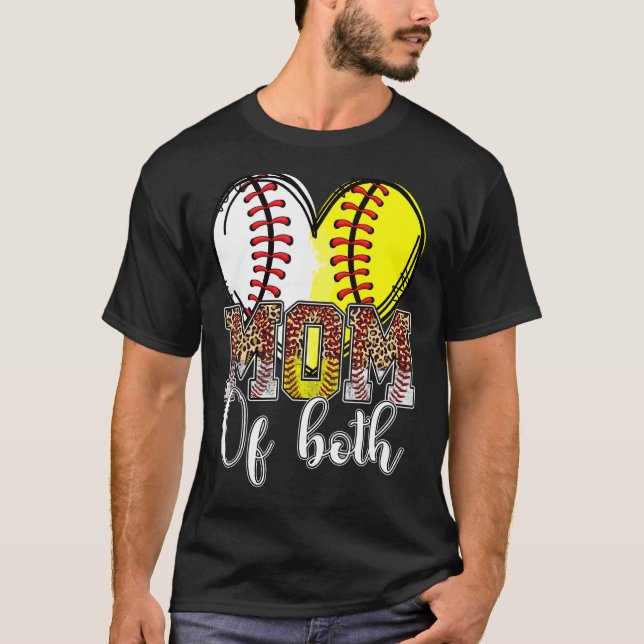 T-shirt Maman Des Deux Mama De Baseball (Devant)