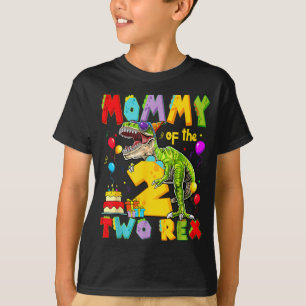 T-shirt Maman des deux rex garçon 2ème anniversaire dinosa