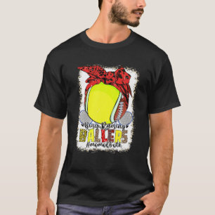 T-shirt Maman Des Deux Tennis De Football Busy Raising Bal