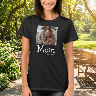 T-shirt Maman dit Photo de police fantaisiste blanche amus