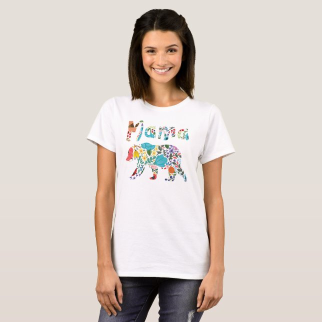T-shirt Maman drôle assez mignonne Bear pour le jour de (Devant entier)