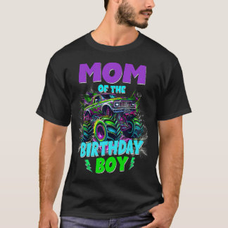 T-shirt Maman Drôle Du Garçon D'anniversaire Monster Truck