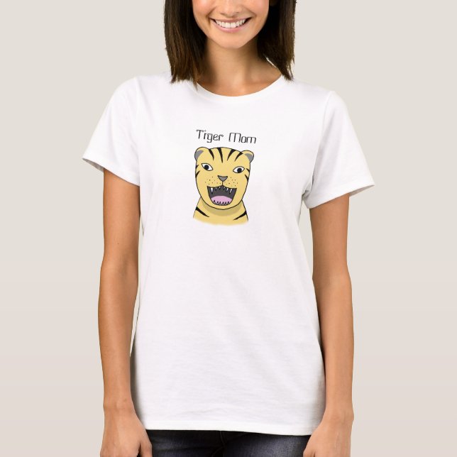T-shirt Maman drôle fâchée de grand chat de mère de tigre (Devant)