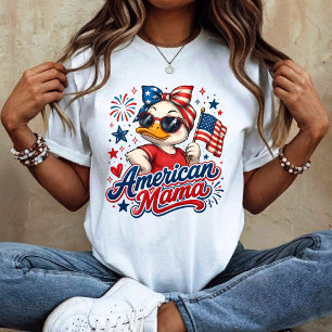T-shirt Maman du 4 juillet Maman Américaine, Maman Oie