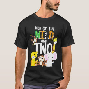 T-shirt Maman Du Far Et Deux Zoo Thème Anniversaire Safar
