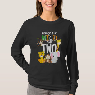 T-shirt Maman Du Far Et Deux Zoo Thème Anniversaire Safari