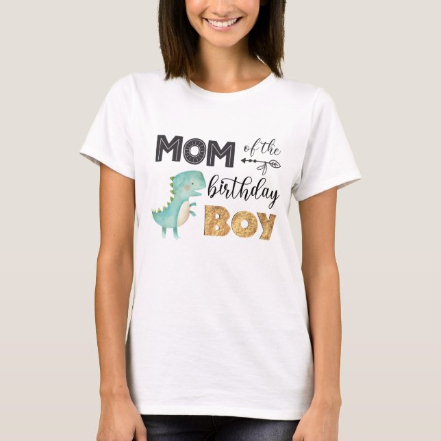 T-shirt Maman du garçon d'anniversaire Dinosaur (Devant)