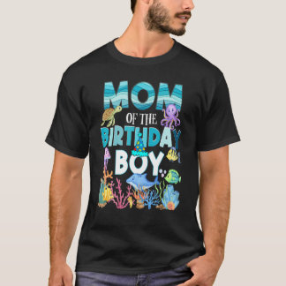 T-shirt Maman du garçon d'anniversaire Poisson de mer Anim