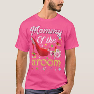 T-shirt Maman du marié chaussure rose fleur de mariage heu