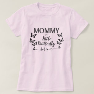 T-shirt Maman du petit papillon Mère rose