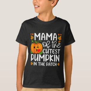 T-shirt Maman du plus mignon citrouille dans le patch Hall