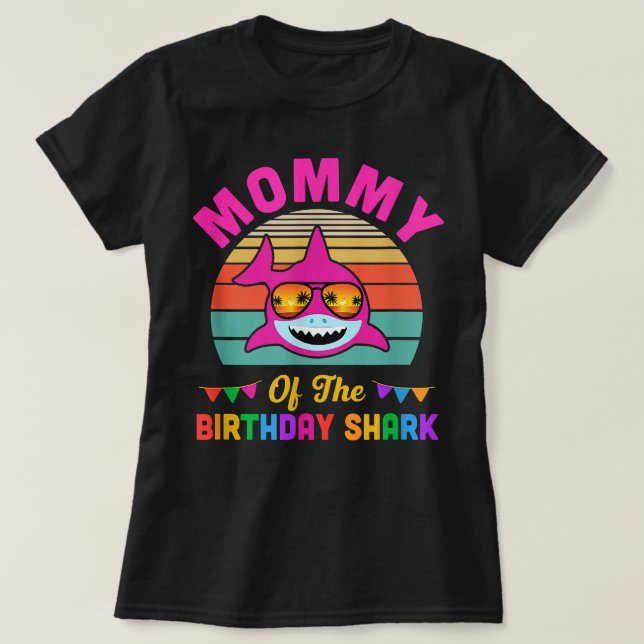 T-shirt Maman Du Requin Anniversaire Maman Matching Famill (Design devant)