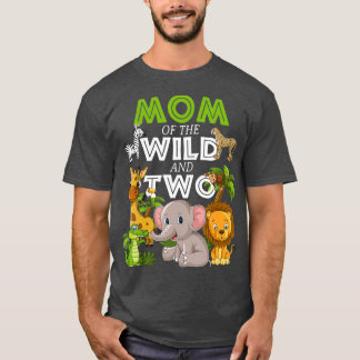 T-shirt Maman du Wild Two Zoo Anniversaire Safari Jungle