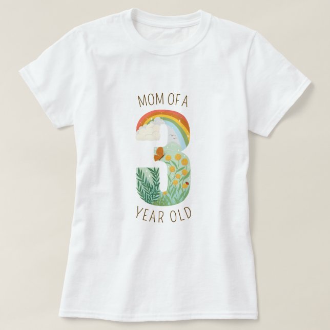T-shirt Maman d'un amoureux de la nature de trois ans (Design devant)