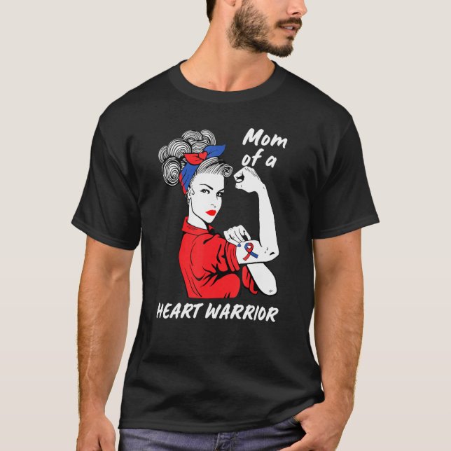 T-shirt Maman D'Un Guerrier Du Coeur Sensibilisation À L'A (Devant)