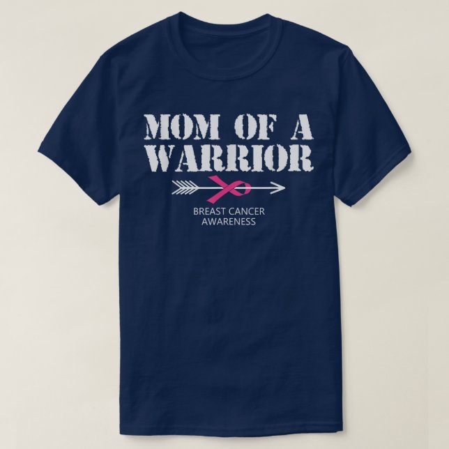 T-shirt Maman D'Un Guerrier Sensibilisation Au Cancer Du S (Design devant)