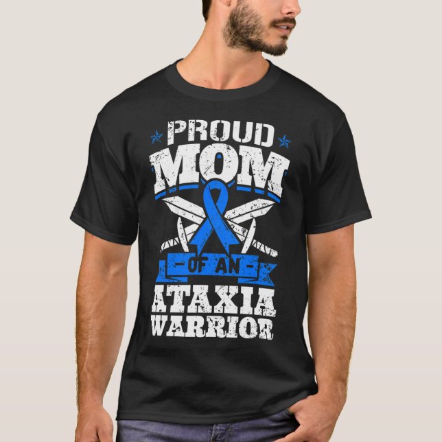 T-shirt Maman D'Une Ataxia Guerrier Sensibilisation Ruban  (Devant)