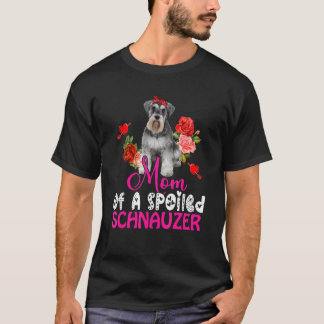 T-shirt Maman D'Une Cravate De Bow Schnauzer Cute Schnauze