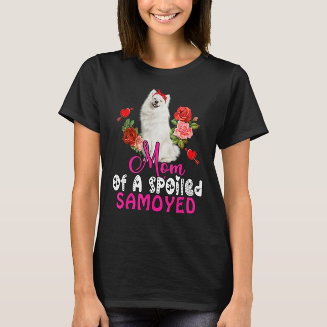 T-shirt Maman D'Une Mignonne Mignonne Samoyed Cravate De B (Devant)
