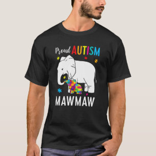 T-shirt Maman éléphant Enfants autistes Fière Autisme Mawm