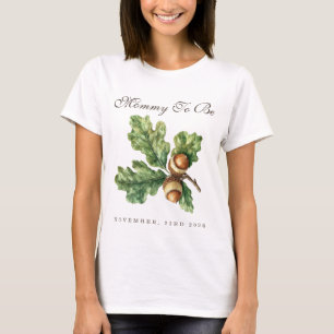 T-shirt Maman en route pour l'automne boisée Baby Shower