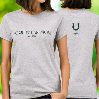 T-shirt Maman Équestre Classique Année d'Établissement Fer