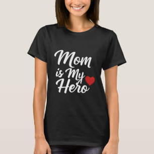 T-shirt Maman est mon héros Typographie élégante de script