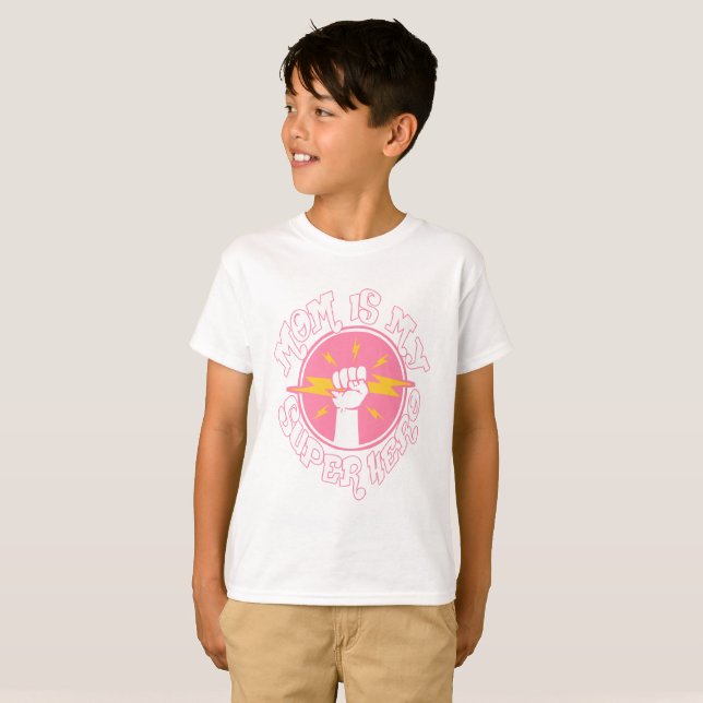 T-shirt Maman est mon super héros, maman héros, super héro (Devant entier)