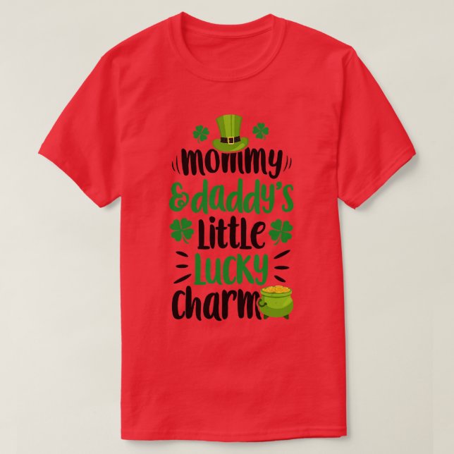 T-shirt Maman et Daddys Petite Lucky Charm St patrick Da (Design devant)