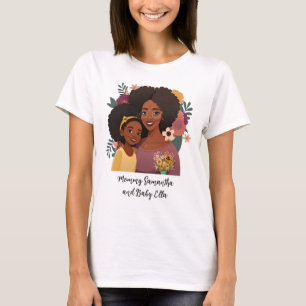 T-shirt Maman et fille noire personnalisée (14)