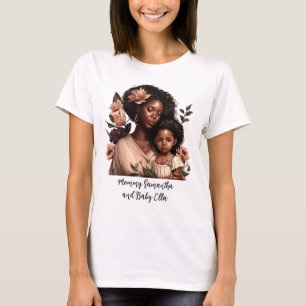 T-shirt Maman et fille noire personnalisée (21)