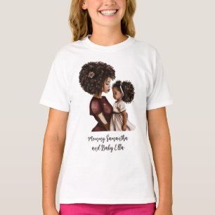 T-shirt Maman et fille noire personnalisée (3)