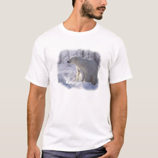 T-shirt Maman et petit animal d'ours blanc