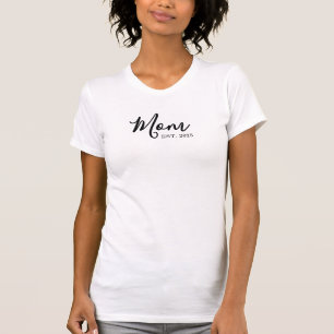 T-Shirt Maman Établi en Écriture Noire