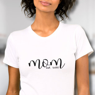 T-shirt Maman Etabli Script Nouveau Maman