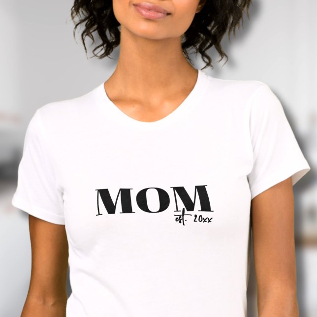 T-shirt Maman Etabli Script Simple (Mom Established Script Simple T-Shirt)