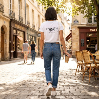 T-shirt Maman établie Nouveau Cadeau de maman Écriture noi