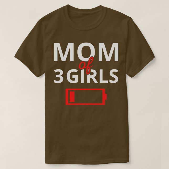 T-shirt Maman Fatiguée De 3 Filles II (Design devant)