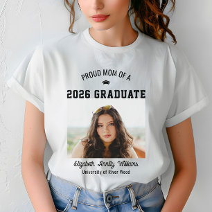 T-shirt Maman fière Senior personnalisé Année Diplômé Phot