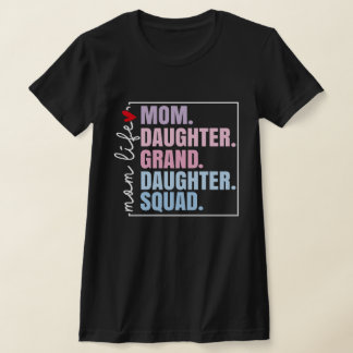 T-shirt Maman Fille Petite-fille Squad Fête des Mères