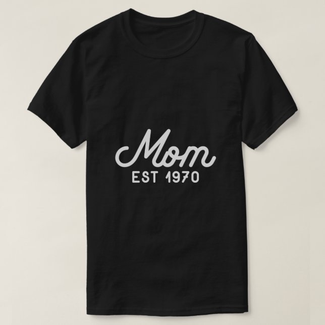 T-shirt Maman Fondée 1970 Fête des mères Swea (Design devant)