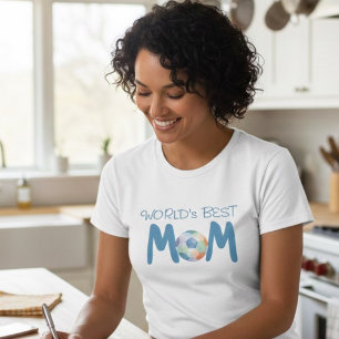 T-shirt Maman Footballeuse Amusante Fête des Mères Aquarel
