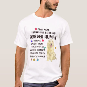 T-shirt Maman Forever Creme humaine Golden Retriever Mères